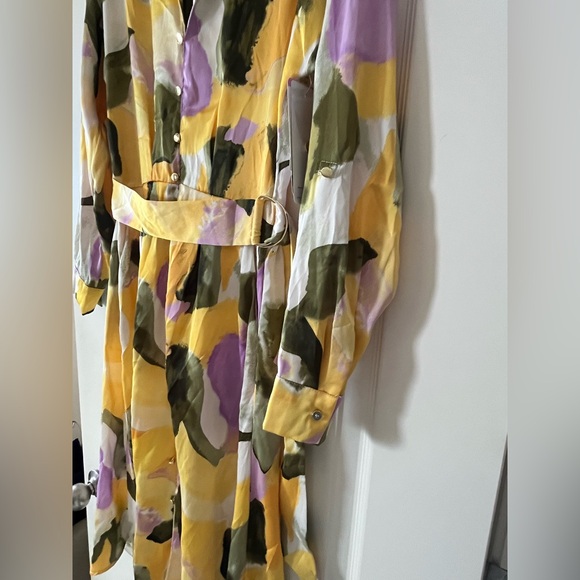 French Connection Multicolor Abstract Print Women's Shirt Dress Size Small - Picture 8 of 16
